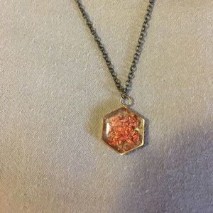 Handmade copper filled resin necklace